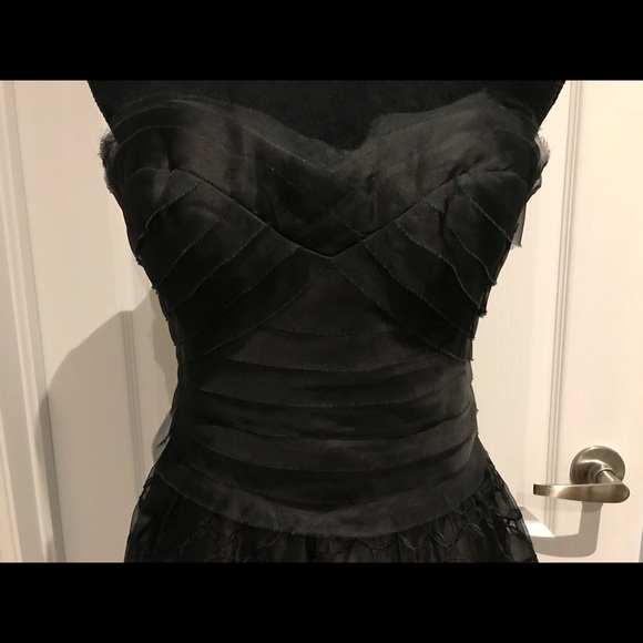 BCBG prom wedding black circles sweetheart dress 2 - Picture 2 of 4